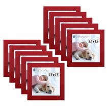 Kit 10 Porta Retrado Molduras 15x15 Vermelho