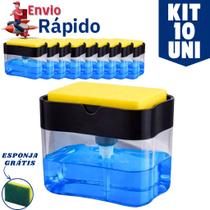 Kit 10 Porta Sabão Líquido Dispense de Detergente e Esponja para Cozinha Nas Cores Branco e Preto 600ml Kit 10 Porta Sabão Líquido Dispense de Detergente e Esponja para Cozinha Nas Cores Branco e Preto 600ml