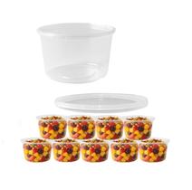 Kit 10 Pote 1200 Ml Transparente Bpa Free Marmita Microondas