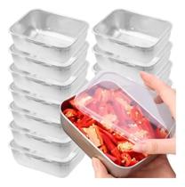 Kit 10 Pote De Inox C/ Tampa 400Ml Organizador Alimento 13Cm Kit 10 Pote De Inox C/ Tampa 400Ml Organizador Alimento 13Cm