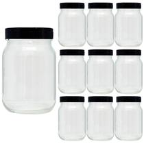 Kit 10 Pote de Vidro 267ml Com Tampa Plástica Para Tempero Kit 10 Pote de Vidro 267ml Com Tampa Plástica Para Tempero