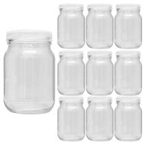 Kit 10 Pote de Vidro 267ml Com Tampa Plástica Para Tempero
