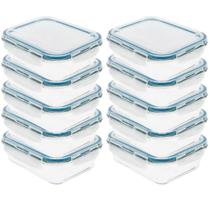 Kit 10 Pote de Vidro com Tampa Hermética 640ml 17,5x13x5,6