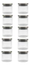 Kit 10 Pote De Vidro Com Tampa Hermética Inox 700ml Multiuso