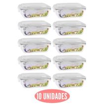 Kit 10 Pote de Vidro Marmita Fit Tampa Plast 4 Travas 1040ml Kit 10 Pote de Vidro Marmita Fit Tampa Plast 4 Travas 1040ml
