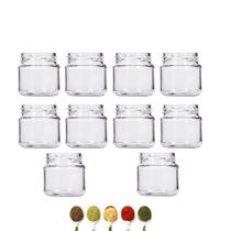 Kit 10 Pote De Vidro Porta Tempero Belém 150Ml + Tampa Prata