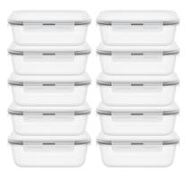 Kit 10 pote de vidro tampa vedação 640ml hermético microondas casa cozinha organizador freezer louça Kit 10 pote de vidro tampa vedação 640ml hermético microondas casa cozinha organizador freezer louça