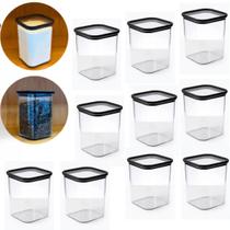 Kit 10 Pote Hermético Organizador Mantimentos 1 L Acrílico Kit 10 Pote Hermético Organizador Mantimentos 1 L Acrílico
