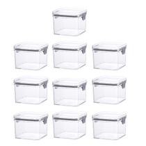 Kit 10 Pote Hermético P/ Alimentos Multiuso C/ Travas 400ML