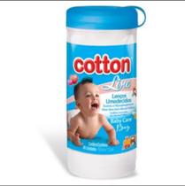 Kit 10 Pote Lenço Umedecido Cotton Line Baby Care Boy Aloe Vera - 40un
