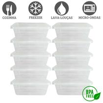 Kit 10 Pote Marmita 500ml Microondas Freezer Microondas Refeições Kit 10 Pote Marmita 500ml Microondas Freezer Microondas Refeições