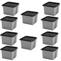 Kit 10 Pote Para Alimentos 850Ml Metallic C/Tampa Bpa Free