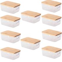Kit 10 Pote Para Alimentos Idealle C/ Tampa Eco Bambu