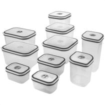Kit 10 Pote Plástico Hermético Retangular Branco Electrolux Kit 10 Pote Plástico Hermético Retangular Branco Electrolux