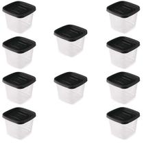 Kit 10 Pote Quadrado Para Alimentos Com Tampa 500 ML Kit 10 Pote Quadrado Para Alimentos Com Tampa 500 ML