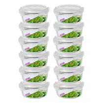 Kit 10 Pote Tampa Hermetica 400ml Redondo de Vidro Multiuso
