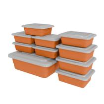 Kit 10 Potes 3 Tamanhos, 6 Cores, Cozinha Saladeira Pote Marmitas