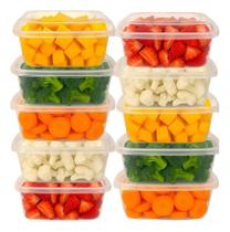 Kit 10 Potes 500Ml Transparentes Freezer Microondas Marmita