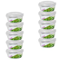 Kit 10 Potes 620ml de Vidro Marmita Não Vaza Tampa Hermético
