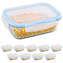 Kit 10 Potes 640ml Herméticos Organizacionais Marmita Vidro