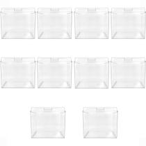 Kit 10 Potes Acrílico Quadrado com Tampa 3,3 Litros