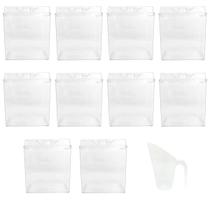 Kit 10 Potes Acrílico Retangular c/Tampa 1,5l+ Conchas 300ml