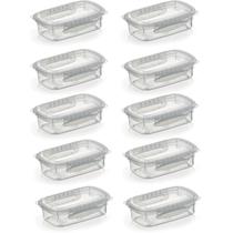 Kit 10 Potes Alimentos 270ML Com Tampa e Travas Transparente