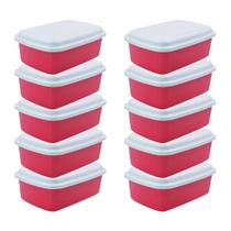 Kit 10 Potes C/ Tampa Organizadores P/ Alimentos Resistente Armário Despensa Cozinha Plástico Multiuso Armazenamento