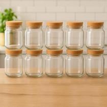 Kit 10 Potes de Vidro 200 ml Tempero Doces Geleias Mel