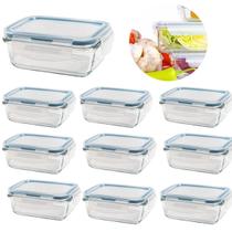 Kit 10 Potes De Vidro Hermético Com Trava E Vedação 840 Ml Kit 10 Potes De Vidro Hermético Com Trava E Vedação 840 Ml