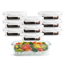 Kit 10 Potes De Vidro Hermético Marmita Travas Premium 640ml