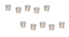 Kit 10 Potes de Vidro Hermético Original FIDO Terrina 350 ml Ø 98,4 mm Multiuso