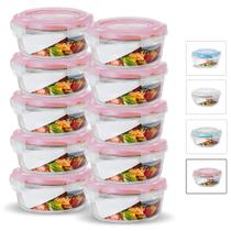 KIT 10 Potes de Vidro Redondo com Tampa Hermética 950ml KIT 10 Potes de Vidro Redondo com Tampa Hermética 950ml