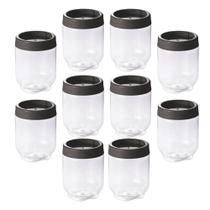 Kit 10 Potes Gire e Trave Organizadores Empilháveis com Rosca 380ml Plasútil para Temperos objetos