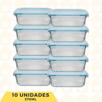 Kit 10 Potes Hermético 370ML Vidro Marmita/Lancheira Frutas Fit Kit 10 Potes Hermético 370ML Vidro Marmita/Lancheira Frutas Fit