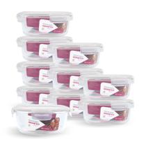Kit 10 Potes Hermético Redondo De Vidro Com 4 Travas 950ml Kit 10 Potes Hermético Redondo De Vidro Com 4 Travas 950ml