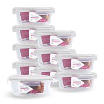 Kit 10 Potes Hermético Vidro Redondo Grande Marmita 1300ml