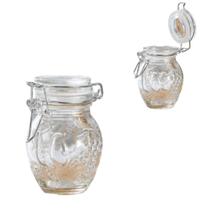 Kit 10 Potes Hermeticos em Vidro 100ml com Tampa