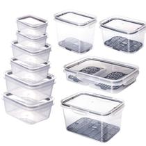 Kit 10 Potes Herméticos Geladeira Frios Salada Fruta Marmita