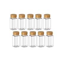 Kit 10 Potes Herméticos Organizadores de Vidro Ou 125ml Linha Keep