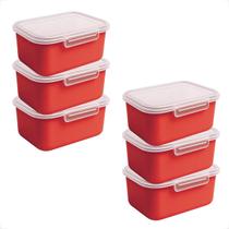 Kit 10 Potes Marmita Hermético Plástica 750ml Para Frutas e Refeições