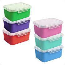 Kit 10 Potes Marmita Hermético Plástica 750ml Para Frutas e Refeições