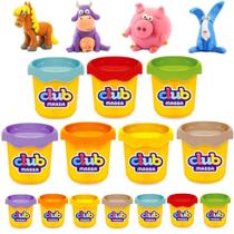 Kit 10 Potes Massinhas de Modelar Infantil Lembrança Festa