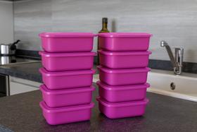 Kit 10 Potes Organizadores 250ml com Tampa Multiuso, Práticos e Empilháveis Marmita Fitness Kit 10 Potes Organizadores 250ml com Tampa Multiuso, Práticos e Empilháveis Marmita Fitness