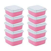 Kit 10 Potes Organizadores C/ Tampa Armazenamento Plástico Multiuso Marmita Cozinha Alimento Plástico
