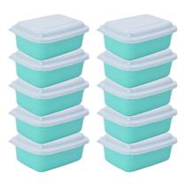 Kit 10 Potes Organizadores C/ Tampa Armazenamento Plástico Multiuso Marmita Cozinha Alimento Plástico