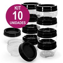 Kit 10 Potes Organizadores Gire e Trave BPA Free Plasútil 155ml Empilha Fácil