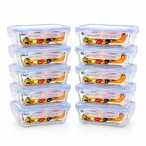 Kit 10 Potes Para Alimentos Quality House 640 Ml Hermético