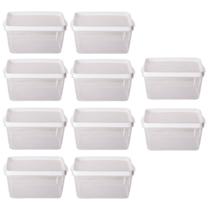 Kit 10 Potes Para Alimentos Retangular 13,5x9x9,7 Cm 810 ML