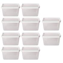 Kit 10 Potes Para Alimentos Retangular 20x13,5x12Cm 2.400 ML